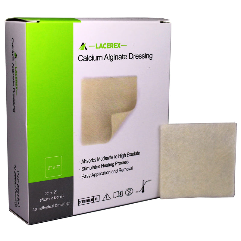 [Australia - AusPower] - AWD Medical Calcium Alginate Wound Dressing - Highly Absorbent Gauze Pads and Wound Care Products, Quick Clotting Gauze Home & Professional Use, Medical Supplies for Wound Care - (2" x 2" Pads 10/Bx) 2"x2" 