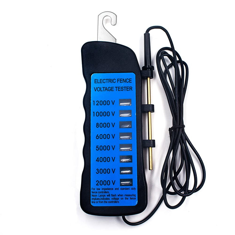 [Australia - AusPower] - Electric Fence Voltage Tester, 12KV Fence Tester 8 Neon Indicator Lights/Fence Tester for Farms 