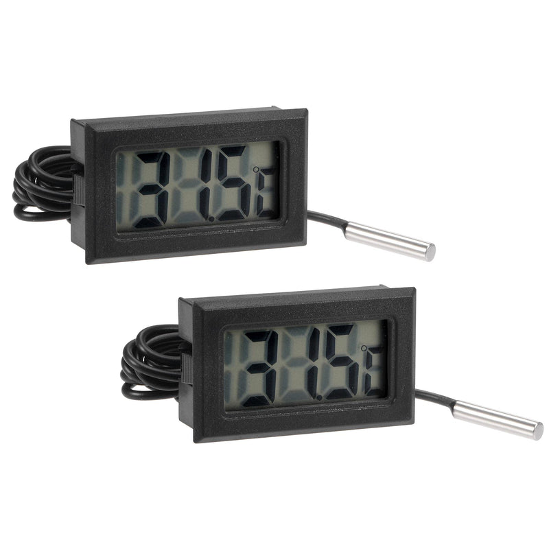 [Australia - AusPower] - uxcell Digital Thermometer -50 to 110 Degree 10K Temperature Gauge Tester with 1m NTC Sensor Probe Cable 2pcs 