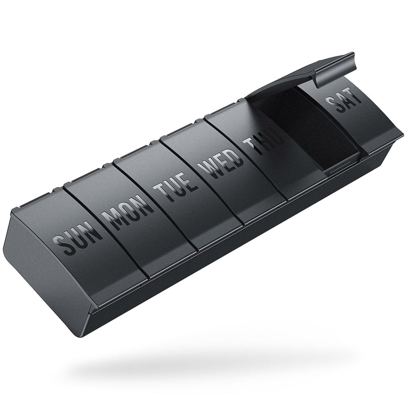 [Australia - AusPower] - Barhon Pill Organizer Large, Weekly Pill Organizer, Travel Pill Box Medicine Pill Organizer, 7 Day Pill Case for Big Vitamin Supplements Fish Oil Black 