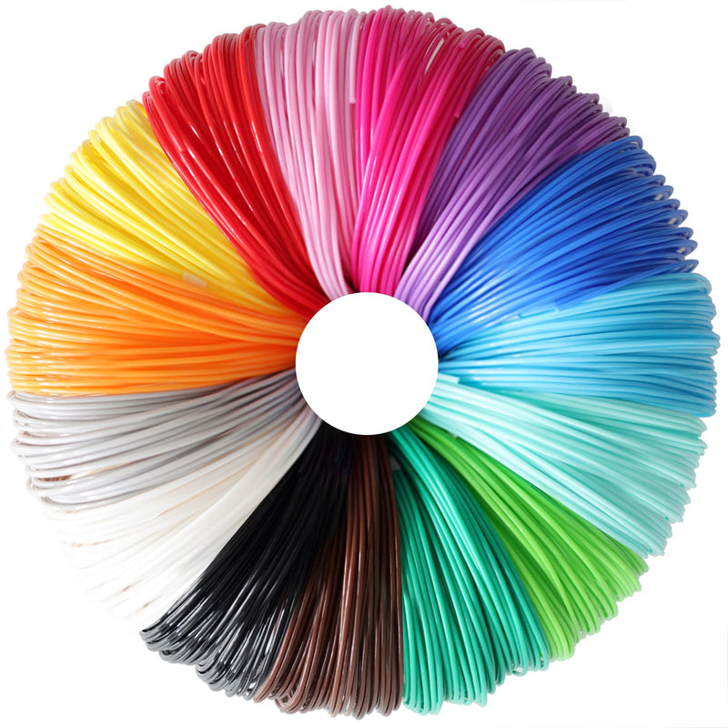 [Australia - AusPower] - 15 Bright Colors 1.75mm 3D Pen PLA Filament Refill, Each Color 10feet, Total 150 Feet 3D Pen/3D Printer PLA Sample Pack, Compatible with MYNT3D / SCRIB3D Printing Pen Pla 15 Most Popular Solid Colors Mixed 