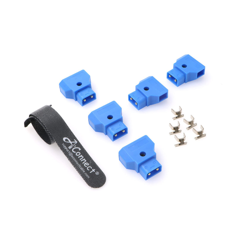 [Australia - AusPower] - AConnect Dtap-Male-Connector-DIY Jack Plug for Photography V-Mount Gold Mount Battery 5pcs Blue 