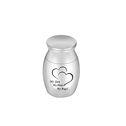 My Family My Hero My Angel Stainless Steel Urns for Ashes Cremation Jewelry Memorial Keepsake Son-Big Size