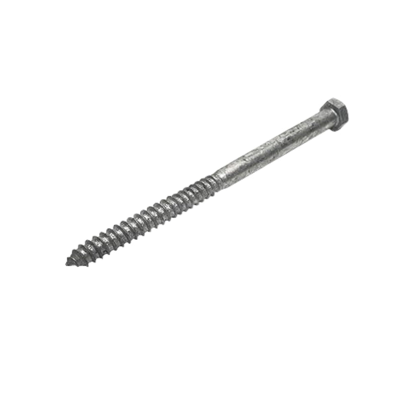 3/8 in x 6 in Hot Dip Galvanized Lag Bolts – Heavy-Duty Hex Head Structural Screws for Decks, Posts & Framing | A307 Steel | Exterior Wood Fasteners | 10-Pack 3/8" x 6"
