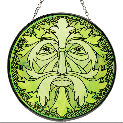 Glass Suncatcher 6in - Celtic Green Man