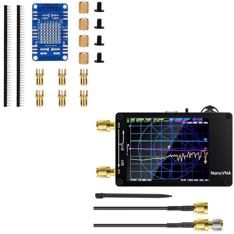 [Australia - AusPower] - AURSINC NanoVNA Vector Network Analyzer 10KHz -1.5GHz V3.4 with 2.8'' Touchscreen + Nanovna Testboard Kit Network Analysis Test Demo Board 