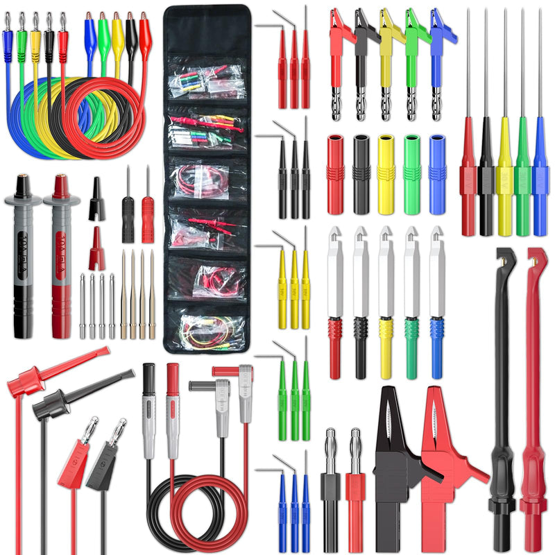 Goupchn Multimeter Test Leads Kit with Replaceable Probes Set, Banana Plug to Test Hook Leads, Alligator Clips and Wire Piercing Probes for Electrical Testing Automotive Diagnostic 57PCS