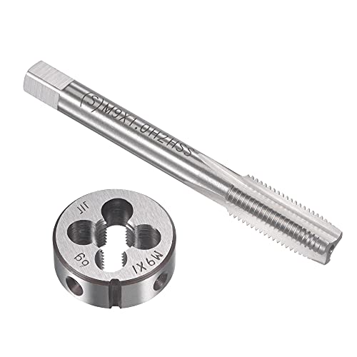sourcing map Tap Die Set M9 x 1mm, Thread Cutter Die Set with Alloy Tool M9 x 1mm