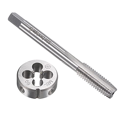 sourcing map Machine Tap and Die Set M8 x 1.25, Left Thread Thread Die Set, Thread Cutting Tool M8x1.25