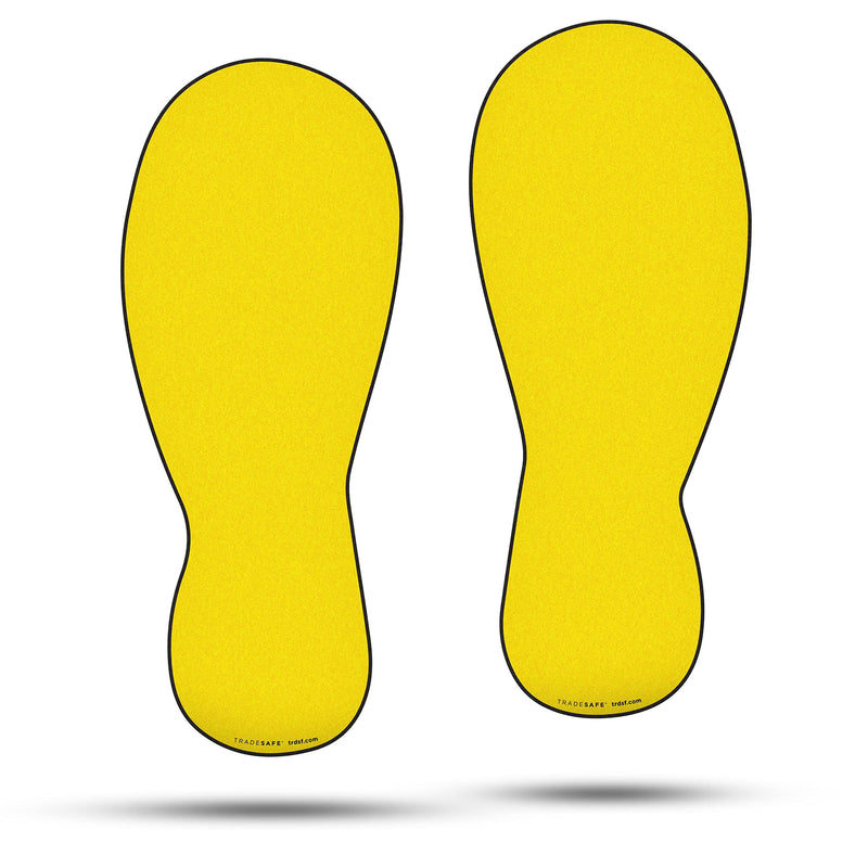 [Australia - AusPower] - TRADESAFE Footprint Cutouts Anti-Slip Floor Stickers - 10 Pairs Foot Placement Stickers, Peel and Stick Adhesive Vinyl Foot Print Decals, ANSI-Compliant, 10 Inches Size 