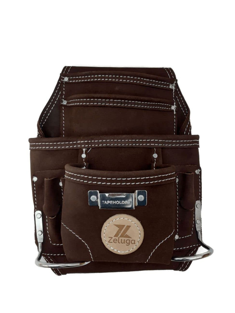 Zeluga 20-114 10 Pocket Rigger Heavy Duty Suede Leather Tool Bag, Brown