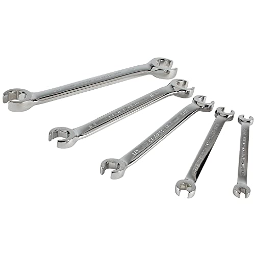 CRAFTSMAN 5-piece SAE flare nut wrench set with open-ended wrench heads, arranged on a white background