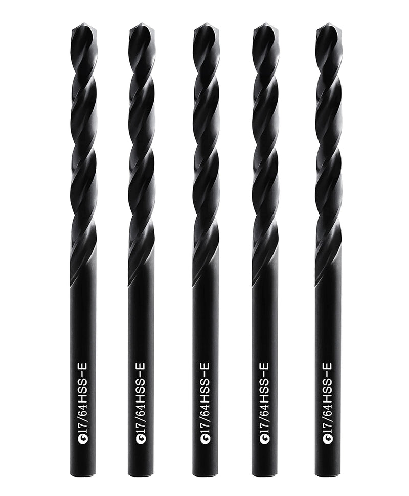 [Australia - AusPower] - 17/64"inch HSS M35 Cobalt Twist Drill Bit,High Speed Steel,Pack of 5,Suitable for Steels,Cast Iron,Stainless Steel,Copper and Other Hard Metals?17/64inch? 17/64inch 
