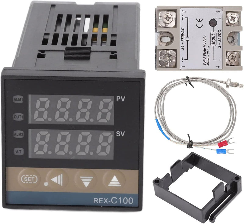[Australia - AusPower] - Universal PID Temperature Controller with Solid State Relay & Temperature Probe (2 Alarms) 