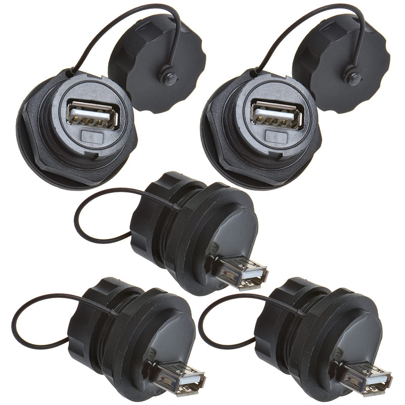 [Australia - AusPower] - ANMBEST 5PCS USB2.0 Panel Mount Connector, IP67 Waterproof Outdoor USB Plug Adapter Female to Female Socket with Waterproof/Dust Cap (M25 5PCS) M25 5PCS 