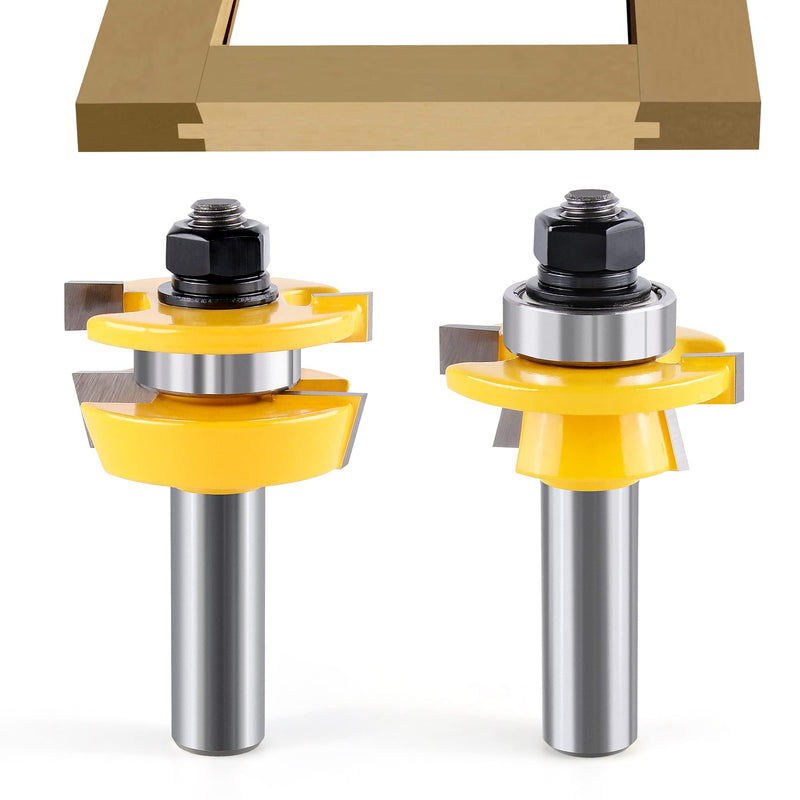 [Australia - AusPower] - Shaker Rail and Stile Router Bits, Newdeli 1/2 Inch Shank Tongue and Groove Router Bit, Professional Carbide Milling Cutters for Woodworking for Cabinet Door Shaker Rail and Stile Router Bits 1/2" Shank 