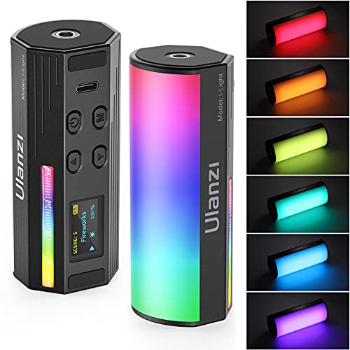 ULANZI RGB Light Wand, 360° Full Color Magnetic Mini Light Stick for Video Photography, 2500-9000K 2000mAh Rechargeable Handheld LED Light Tube for Painting Vlog TikTok YouTube 1 Piece - Mini