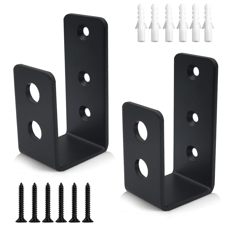[Australia - AusPower] - Door Barricade Brackets, 2 Pack 2x4 Door Barricade Brackets Door Security Barricade Brackets Bar Security Holder for Home, Barn, Shed, Garage, Gate to Security Door Reinforcement Fits 2x4 Bars, Black 