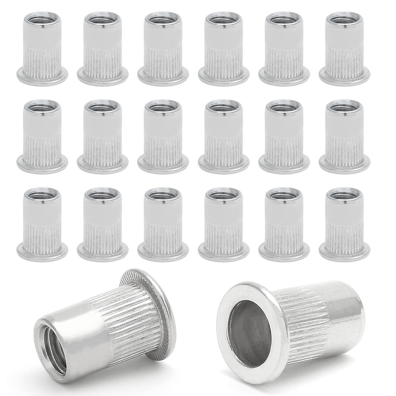 [Australia - AusPower] - 50PCS 5/16"-18 Stainless Steel Threaded Insert Rivet Nut, 5/16-18UNC Rivnuts Flat Head Rivets, Knurled Nutsert Screws Blind Nut 5/16"-18, 50 Pack 304 Stainless Steel 