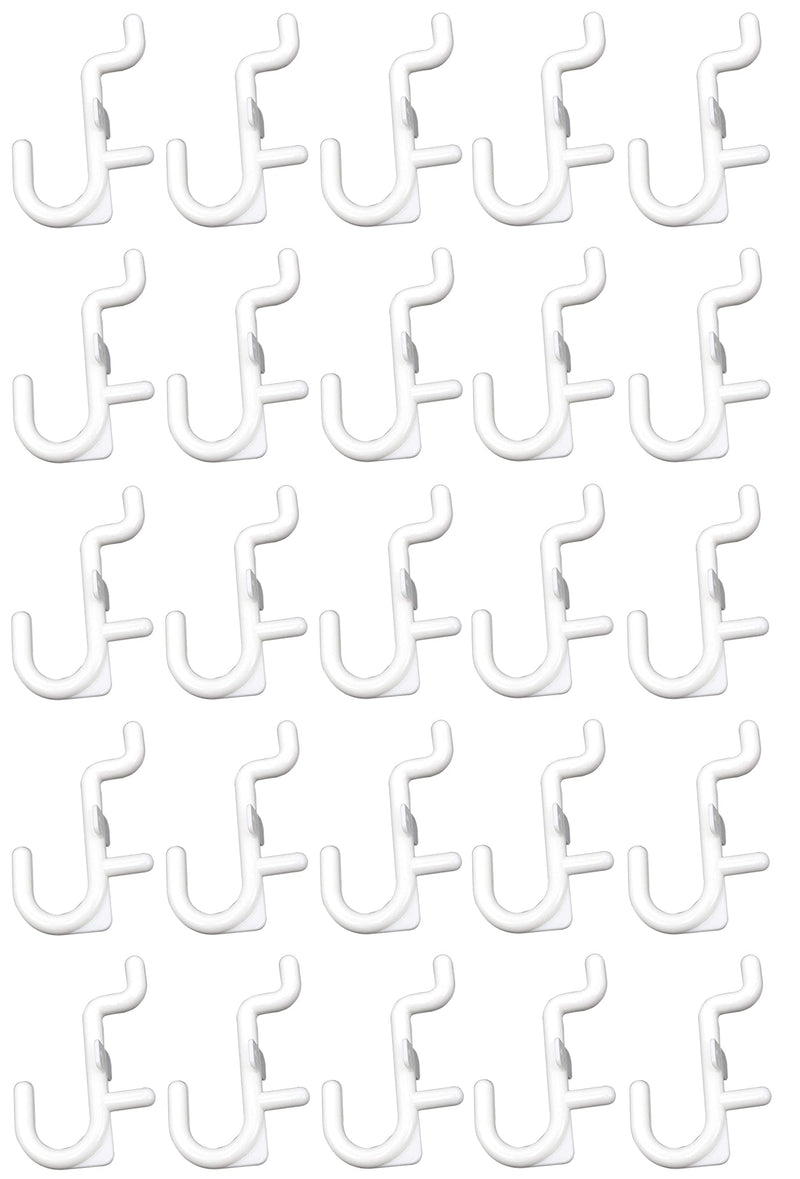 [Australia - AusPower] - JSP Manufacturing Peg Board Non-Locking Plastic J Hook Style Hooks | Garage Tool Storage Craft Hooks Pegboard Asscessories (50, White) 50 