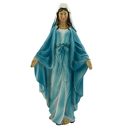 6" Tall Painted Blessed Mother Statue | Patron Saint of All Humanity | Great Catholic Gift for First Communion or Confirmation | Classic Christian Home, Office, and Classroom Decor
