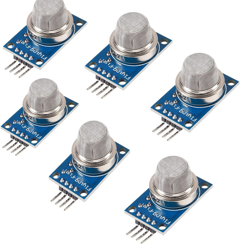 [Australia - AusPower] - 6PCS MQ-2 Gas and Smoke Analog Sensor Breakout Board for Arduino Raspberry Pi ESP8266 MQ2 5V DC 