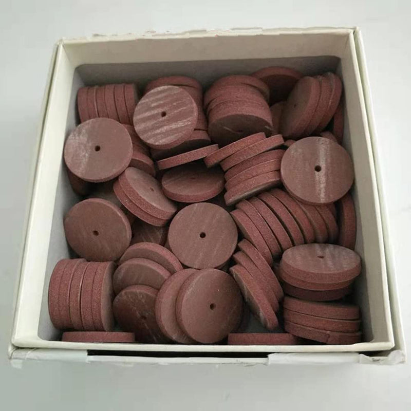 [Australia - AusPower] - 100pcs Dental Silicone Rubber Polishing Wheels, Rotary Tool Lab Jewelry Polishing Disc Brown Color 