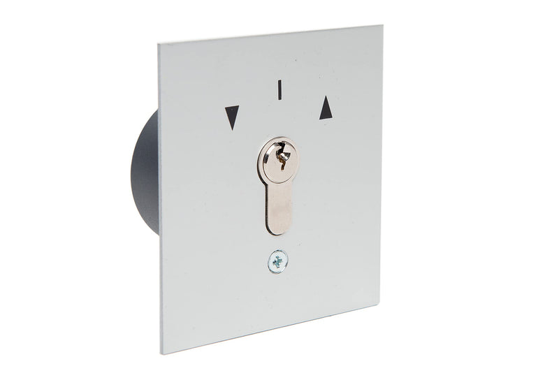 Key Button Flush-Mounted geba 2-Sided Touch Button US 1-2T/1 121.1301.1A, incl. DIN Profile Half Cylinder and 3 Keys Burglary Resistant (European Patented System), Grey/Anodized Aluminum
