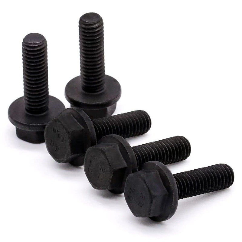 [Australia - AusPower] - Glvaner M10-1.5 x 35mm (10 pcs) Alloy Steel Flanged Washer Head Hex Bolts, Extra-large Washer Head, 10.9 Grade Black Oxide Finish GB5789 Full Thread 