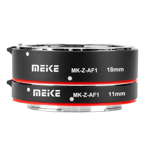 Meike MK-Z-AF1 11mm 18mm Full Frame Macro Metal AF Auto Focus Extension Tube Adapter Ring Kit Compatible with Nikon Z Series Cameras Z5 Z6 Z7 Z50 Z6II Z7II Z30 Zfc Z8