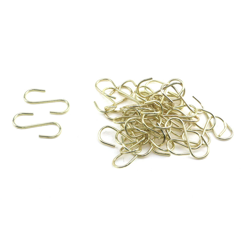 [Australia - AusPower] - T Tulead 40PCS Mini Light Golden Hooks S Hanging Hooks Light Duty Hanger Hooks Closet S Shaped Hooks 2x42mm(TxL) for for Hanging Jewelry,Purse,Key 