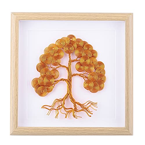 Rockcloud 8.8" Yellow Framed Aluminium Wire Life Tree Wall Decor