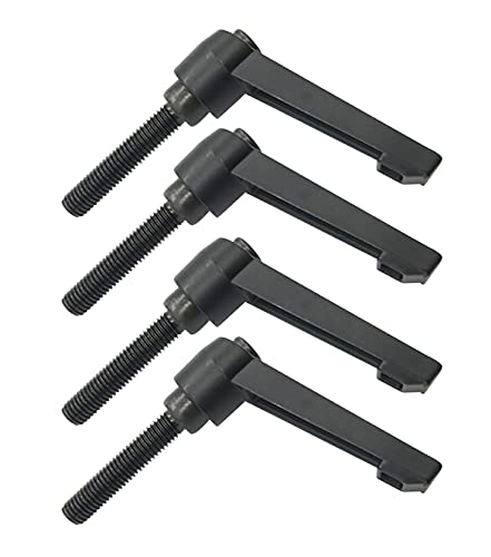Set of 4 Clamping Lever Handles, M8 Stainless Steel Male Thread, Adjustable Handle, Machine Handles, Clamping Lever External Thread (25 mm) 25mm
