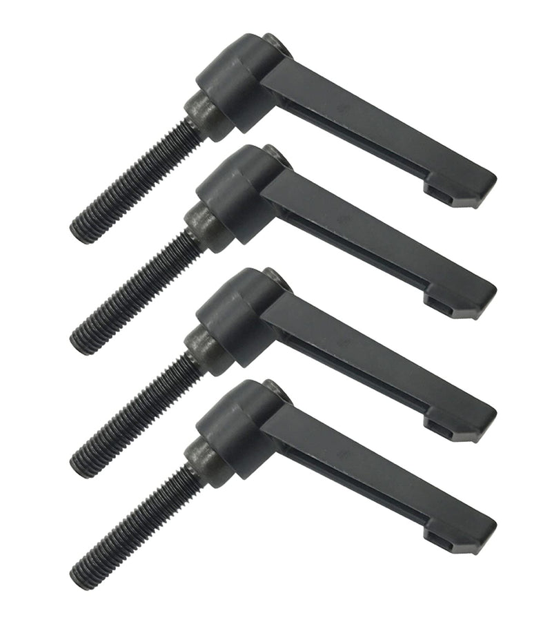 Set of 4 Clamping Lever Handles, M4 Stainless Steel Male Thread, Adjustable Handle, Machine Handles, Clamping Lever External Thread (32 mm) 32mm
