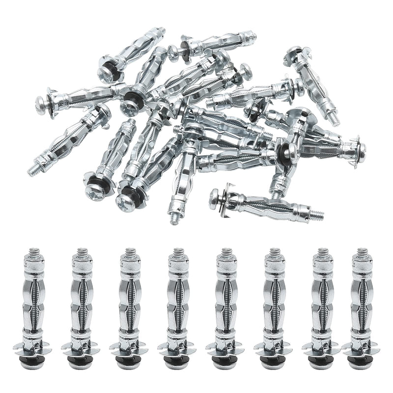 [Australia - AusPower] - 30Pcs M4x32 Heavy Duty Hollow Wall Anchors Zinc Plated Steel Molly Bolt Hollow Drive Wall Anchor Screws for Drywall, Plaster and Tile M4 x 32 