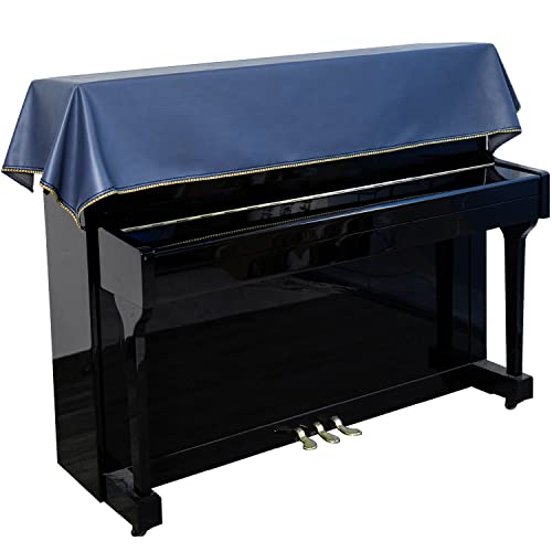 Leath-Aire Electric Piano Cover, Luxury, Soft Touch, Glossy, Thick, Upgrade with Two-side Lace, Simple And Beautiful (BLUE) BLUE