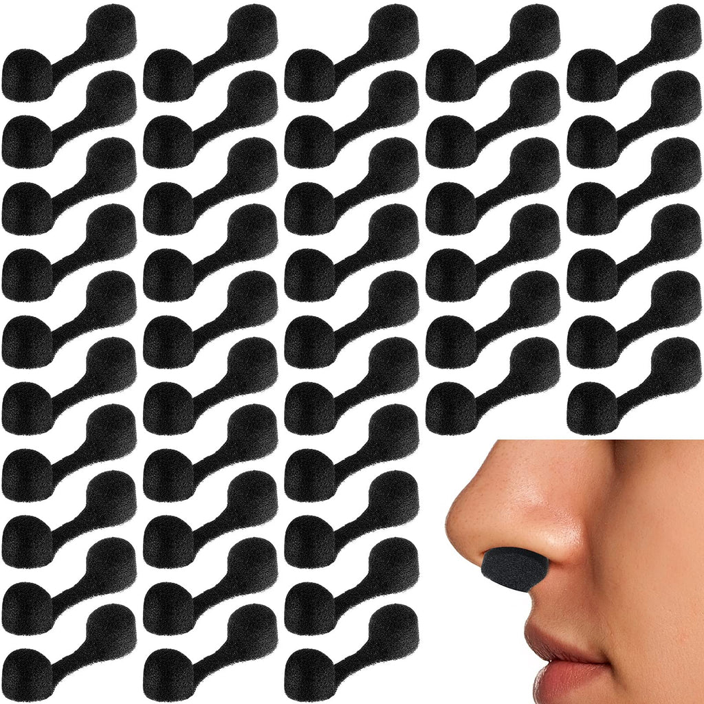 [Australia - AusPower] - 100 Pieces Nose Plug Filter Disposable Nose Dust Filters Nostril Filters Spray Nose Filter Sponge Nose Plugs for Women Men Sunless Spray Tanning Outdoor Dust Construction Areas (Black) Black 1 Count (Pack of 1) 