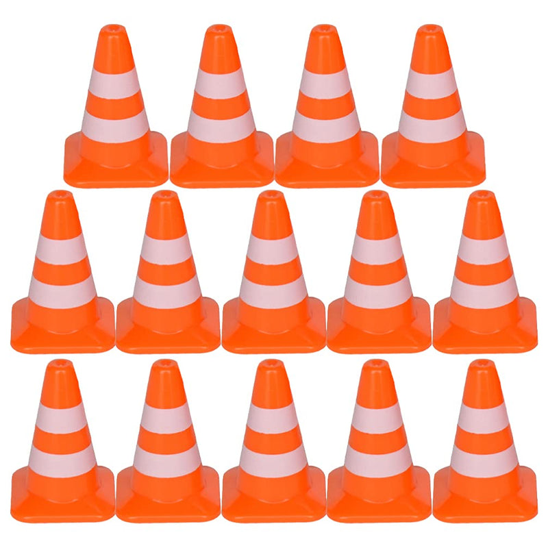 [Australia - AusPower] - TOYANDONA 14Pcs Mini Traffic Cones, 1. 37 inch Play Traffic Signs Safety Cones Mini Road Signs Toy for Kids Street Signs Playset 