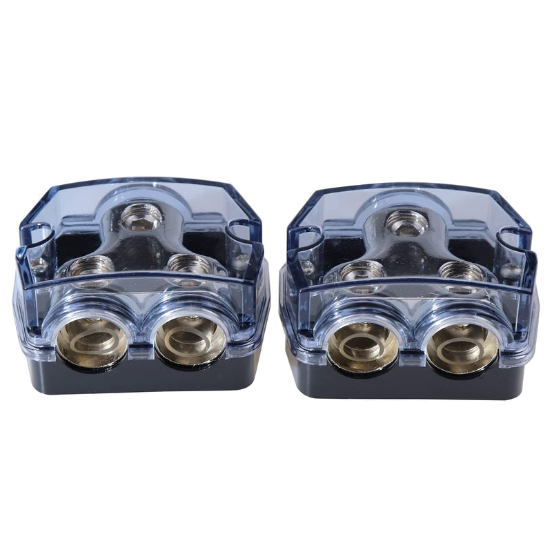 [Australia - AusPower] - Bumbesti 2 Way 0/2/4 Gauge in 0/2/4 Gauge Out Amp Power Distribution Block for Car Audio Splitter (2pack) 2way 0GA IN 0GA OUT 