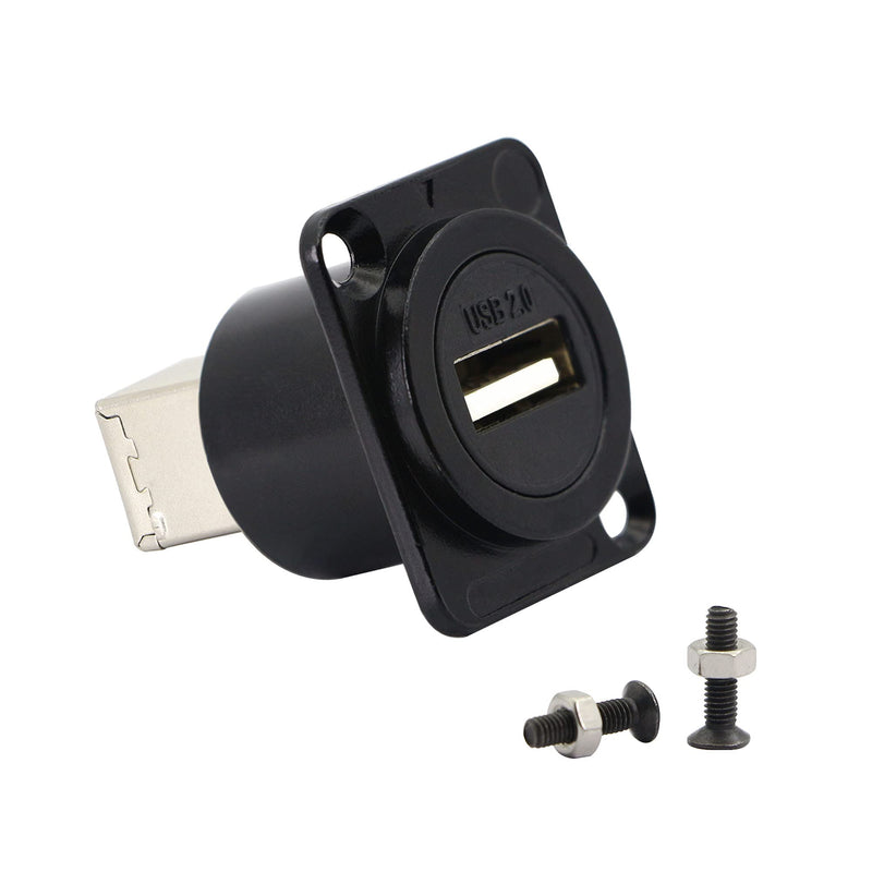 [Australia - AusPower] - QIANRENON D-Type Panel Mount Coupler USB 2.0 to USB B Female-to-Female Panel Fixed Pass-Through Module Converter Printer Scanner Adapter Extender Panel Mounting Socket 