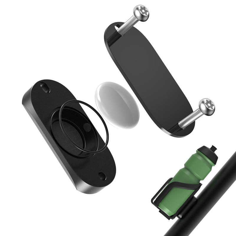 [Australia - AusPower] - Bike Mount for AirTag, Waterproof Protective Aluminum Alloy Holder Hides AirTag Under Bicycle Bottle Cage, Bike GPS Tracker, Anti-Theft and Anti-Shake (Security Screws & Allen Key Included) 