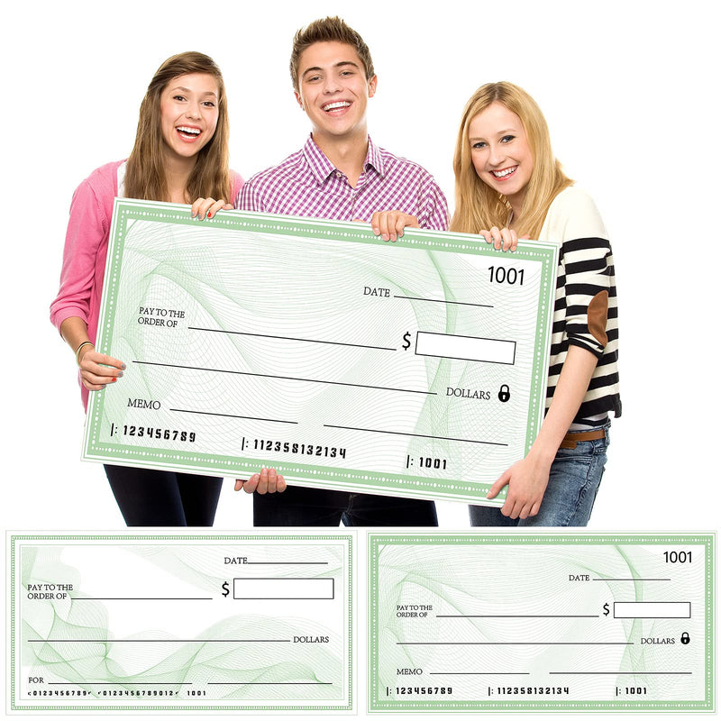 [Australia - AusPower] - Dianelhall 2 Pcs Big Checks for Presentations 30 x 16'' Giant Large Big Blank Fake Check for Graduation Presentations Donation Awards Fundraisers Charity(Simple Style) Simple Style 