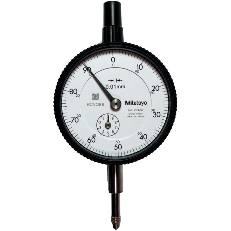 Mitutoyo 2046A, Dial Indicator, 0.01 Grad Resolution with Smooth Plunger Action, Accurate Measurement Feedback, Durable Construction, & Repeatable Performance for Professional Inspection Applications | Smooth Plunger Action, Accurate Measurement Feedba...