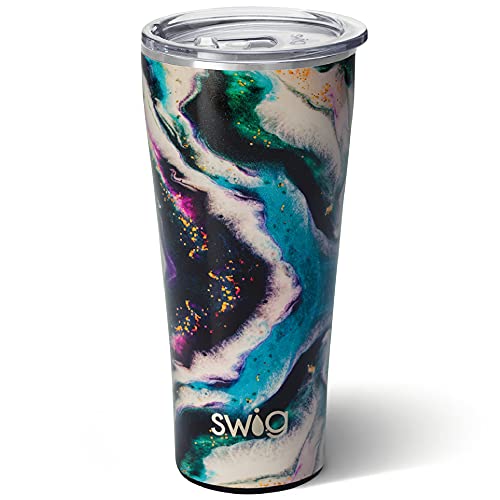 Swig Life 32oz Insulated Tumbler, Travel Coffee Tumbler with Lid, Cup Holder Friendly Travel Coffee Mug, Stainless Steel with Lid (Aurora)