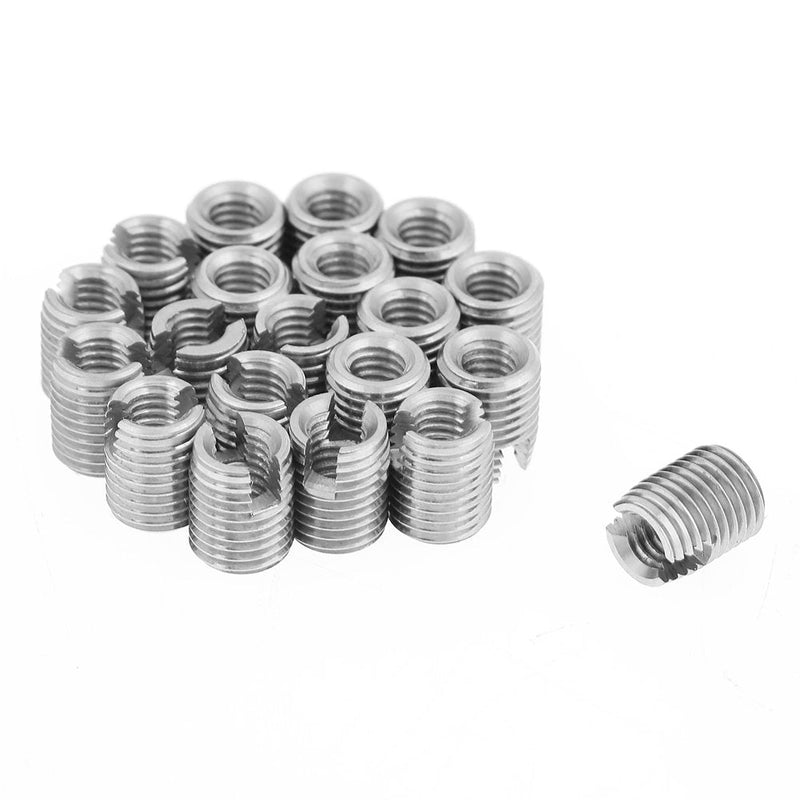 [Australia - AusPower] - 20pcs Thread Repair Insert, Metal Self Tapping Slotted Screw Thread Insert Helical Repair M4 x 8mm Set 