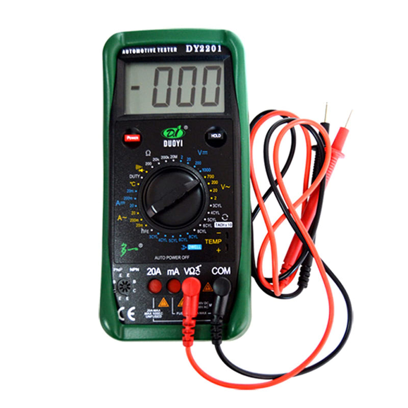 [Australia - AusPower] - Digital Car Tester Multimeter 500-10000 RPM Digital Multimeter DC AC Volt Meter, Measuring of Motor Dwell Angle, Temperature Tester 
