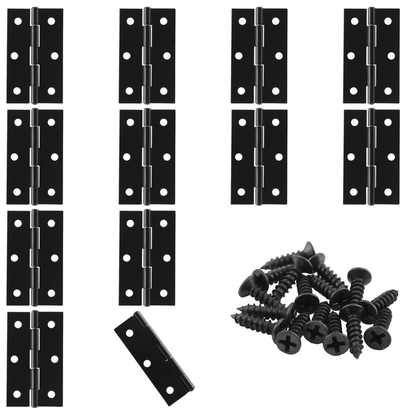 [Australia - AusPower] - 12 Pack 2.5 Inch Door Hinge Cabinet Hinge,Black Butt Hinges Ball Bearing hinges Window Hinges Outdoor Hinges with Mounting Screws Black 