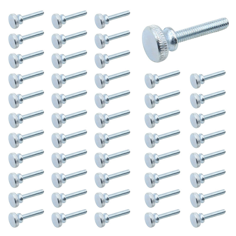 [Australia - AusPower] - 50 Pieces Flat Knurled Head Fully Threaded Thumb Screws Bolts Fastener, Thumbscrew Threaded Knurled Grip Knobs Thumb Screw (M4x20) M4x20 50 