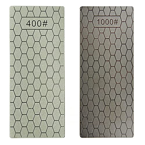 Diamond Sharpening Stone Diamond Plate Whetstone Professional Kitchen Table Stone Sharpening Stone for Sharpening Dull or Tired Edges 15 x 6 cm Pack of 2