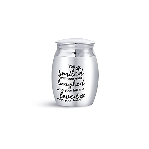 Mini Cremation Urn for Ashes Dog Puppy Pets Memorial Smiled with Your Eyes Laughed Love with Your Tail Heart You smiled with your eyes…